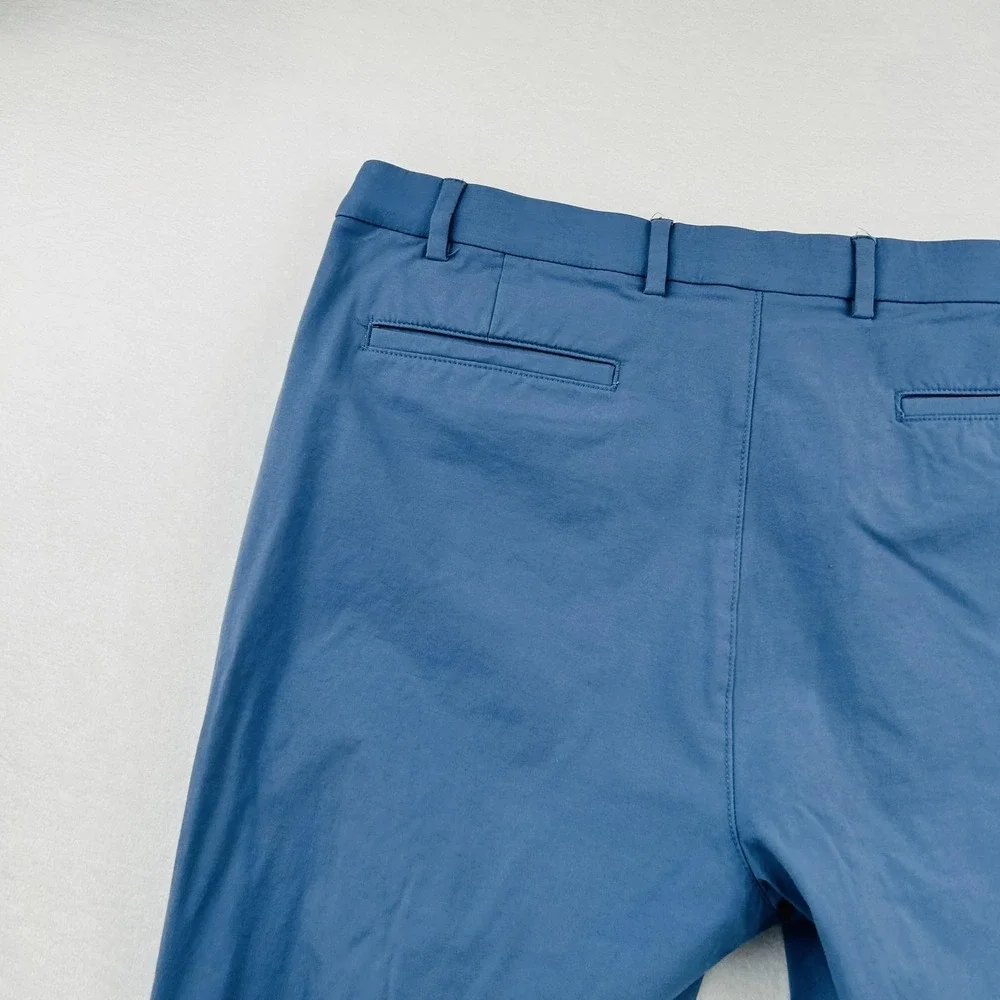 Lauren Ralph Lauren Pants Mens 38x32 Blue Chino Straight Leg Flat Front Cotton
